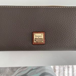 Dooney & Bourke elephant colored pebble grain leather wallet